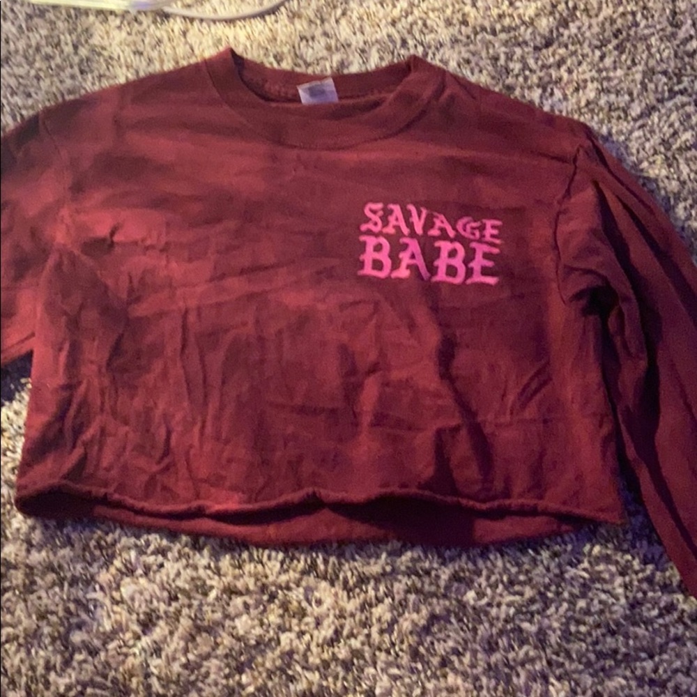 long sleeve crop tee